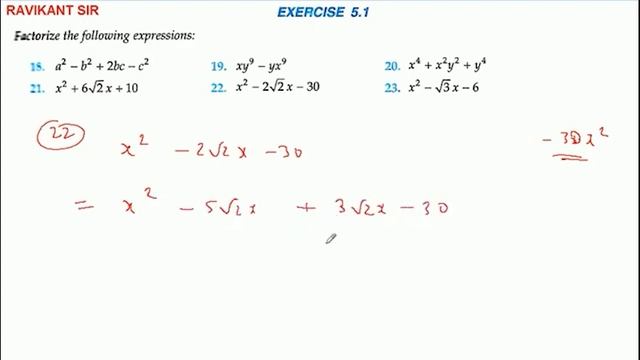 Factorize x^2-2√2x-30 смотреть онлайн