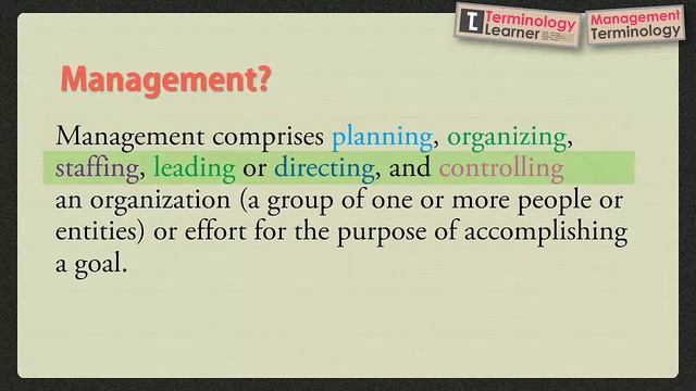 What Is Management? - Business Management Terminology & Glossary - Simple Learning Methods!