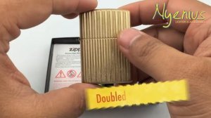 Unboxing Zippo 28638 Armor Engine Turned 1, Tumbled Brass, double side