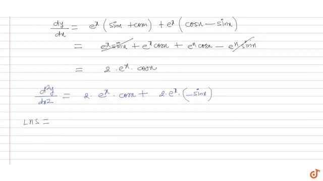 If `y = e^x (sin x+ cos x)`, prove that `(d^2y)/dx^2 - 2 dy/dx = 2y =0` смотреть онлайн