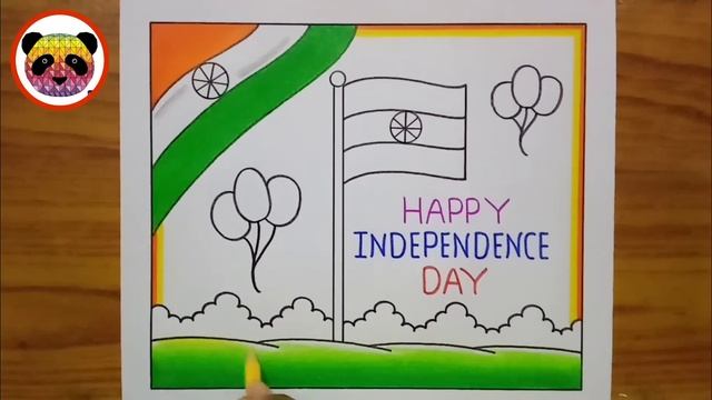 Independence Day Drawing / Independence Day Poster Drawing / Indian Flag Drawing / 15 August Drawin