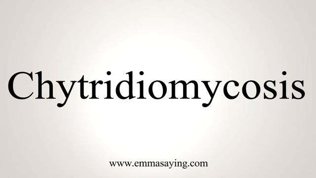How To Say Chytridiomycosis