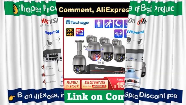Techage 8CH NVR PTZ Security POE IP Camera System смотреть онлайн