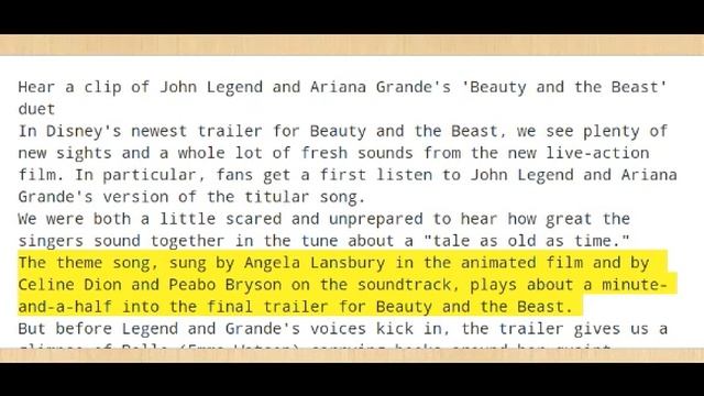 Hear a clip of John Legend and Ariana Grande's 'Beauty and the Beast' duet смотреть онлайн