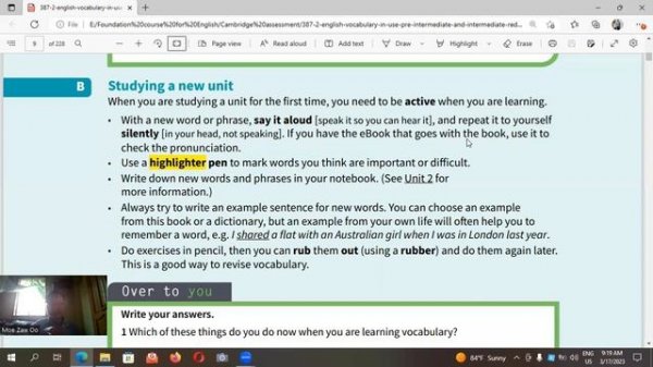English vocabulary in use,Pre intermediate and intermediate course,Cambridge