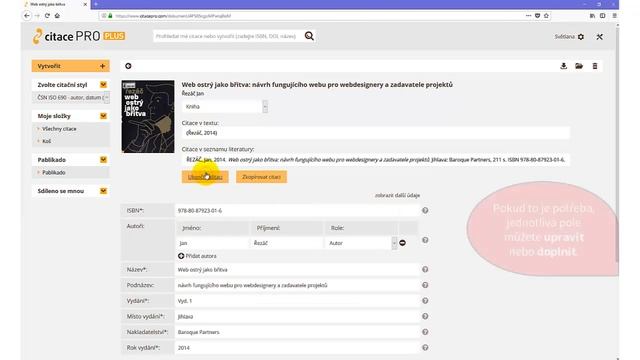 Generátor citací CITACE PRO -- Jak začít смотреть онлайн