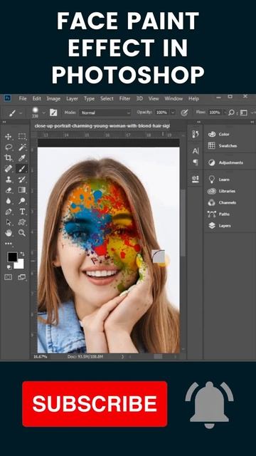 FACE PAINT EFFECT IN PHOTOSHOP | Adobe Photoshop Tutorial смотреть онлайн