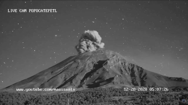 December 28, 2020, ~ Eruption ~ Popocatepetl Volcano, Mexico ~ Via Live Cam Popocatepetl смотреть онлайн