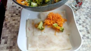 Минтай в духовке с морковью и брокколи. Разрешено диетой стол номер 5.