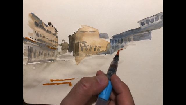 Urban Sketching Timelapse video tutorial #urbansketching. Project 61 смотреть онлайн
