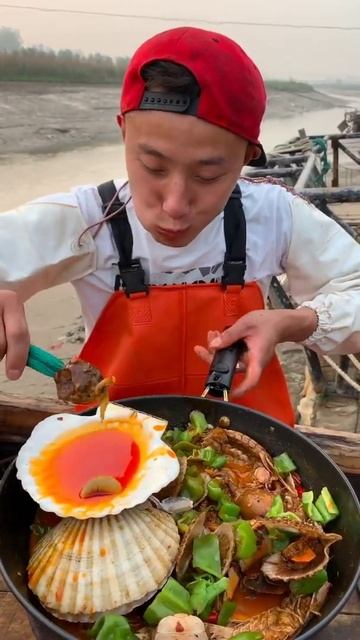 🦑AMSR MUKBANG | Chinese Fisherman Seafood Mukbang | Cooking & Eating #shorts смотреть онлайн