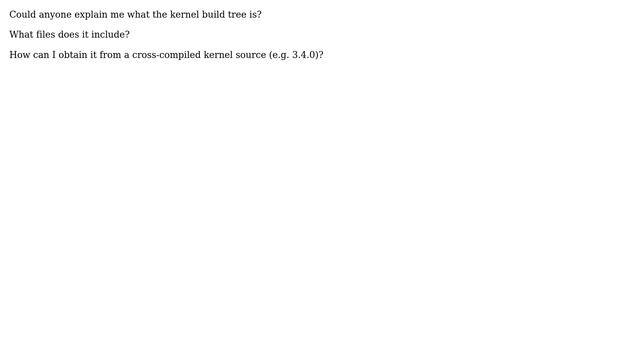 Unix & Linux: obtaining kernel build tree смотреть онлайн