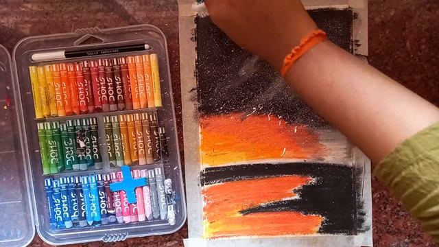 Easy Aurora Night Scenery Drawing | How to draw moonlight scenery with oil pastels | Beginner level смотреть онлайн