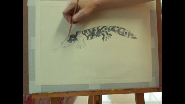 Gecko or Lizard (Ящерица,Хамелеон Рисунок)step-by-step sketch смотреть онлайн