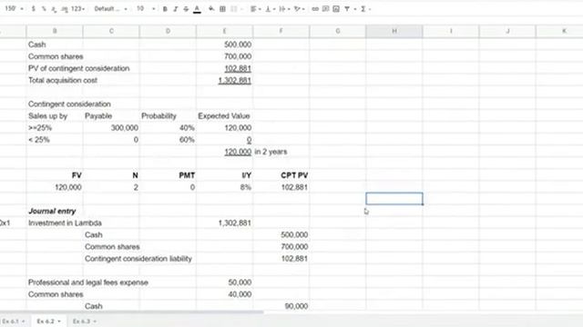 Business Combinations  - Acquisition Costs Ex 6.2