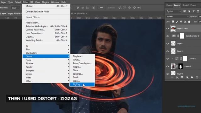 Photoshop Manipulation - How Do I Created Glowing Spiral Photoshop Manipulation