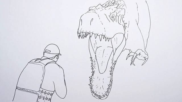 INDOMINUS REX vs PARK SECURITY Drawing and Coloring | Jurassic World смотреть онлайн