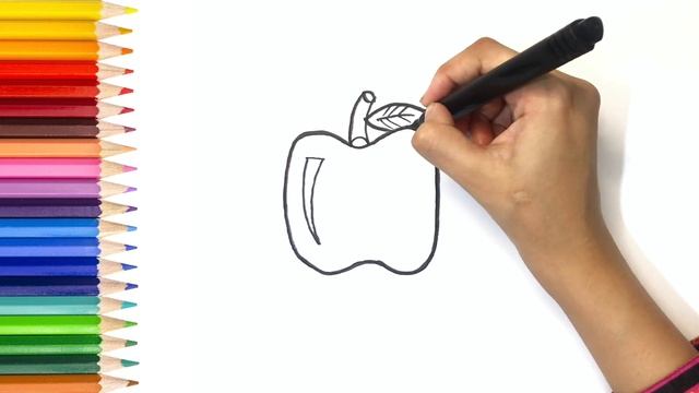 How to draw apple for kids easy | Apple Drawing for kids | Kids Drawing Place смотреть онлайн