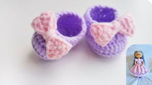 Туфли для куклы крючком. Пинетки для куклы крючком. Обувь для куклы крючком.
