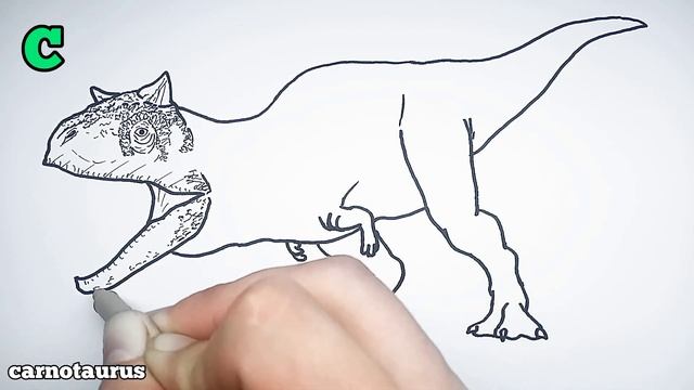 How to Draw Carnotaurus | Step by Step смотреть онлайн