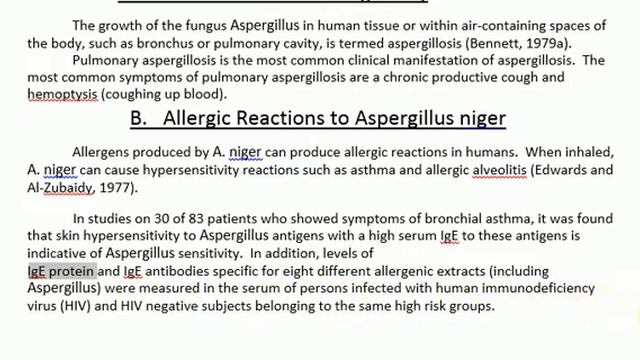 Aspergillus Niger, Human Health Hazards,Environmental Hazards,Other Ecological Concerns