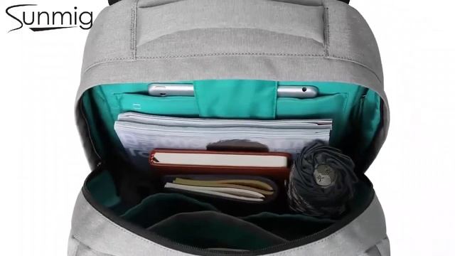 Sunmig Business Water Resistant Polyester Laptop Computer Backpack Messenger Bag Black