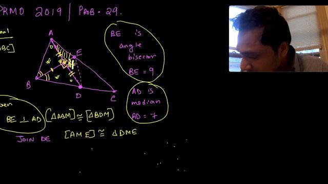 Median and Angle Bisector PRMO 2019 смотреть онлайн