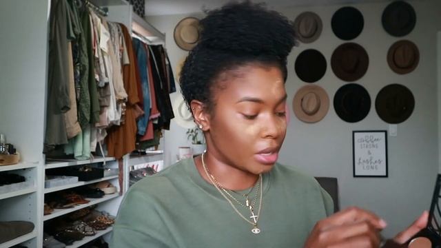 GRWM || BLACK OWNED MAKEUP BRANDS + SHINY DEFINED CURLS || LivinFearless