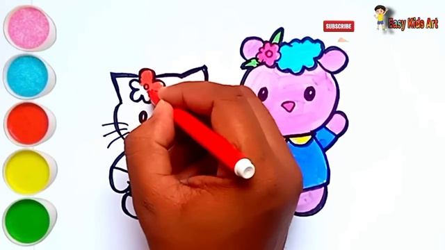 How To Draw Hello Kitty (New Lesson With Color)🐭|5 Hello kitty 😺 Drawing,Painting for Kids, Toddler смотреть онлайн
