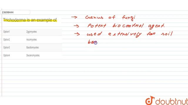 Trichoderma is an example of  | 12 | KINGDOM FUNGI-MULTICELLULAR DECOMPOSERS | BIOLOGY | DINESH ...
