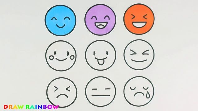 How to Draw Emoji, Smileys with Colored Markers | Children's Drawing and Coloring Pages смотреть онлайн