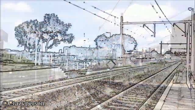 NS ICMm trein (wagens 4055+4221) rijdt door Rotterdam Zuid [Beeld in origineel + lijntekening] смотреть онлайн