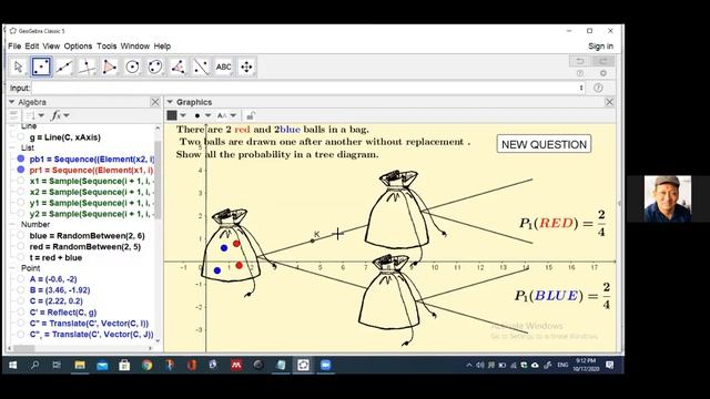 Probability Tree diagram without replacement in GeoGebra Day 31 смотреть онлайн