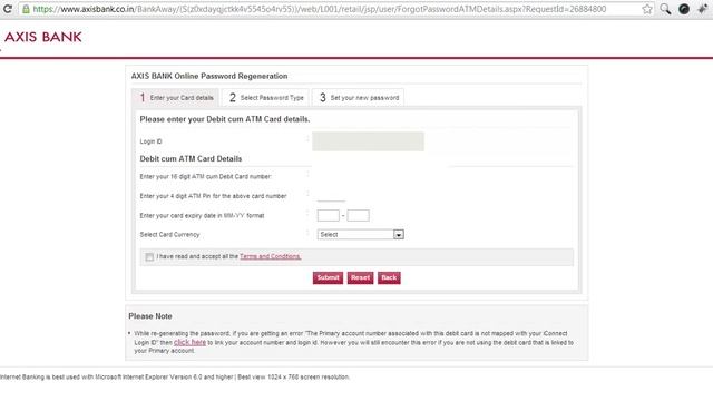 Axis Bank Password Reset смотреть онлайн