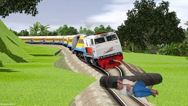 Angry and hunger anaconda snake eat man railway track | Train doesn’t stop when snake eat boy😱 смотреть онлайн