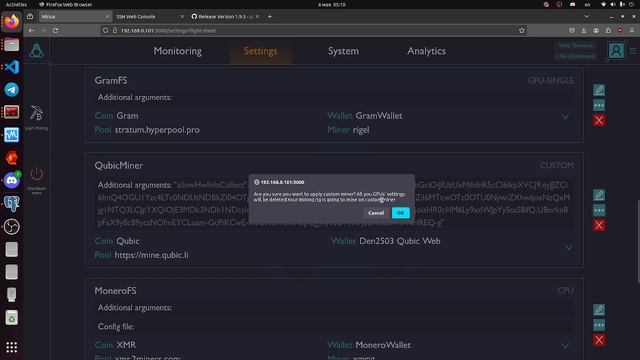 5. Кастомный майнер как в HiveOS | MINUX-OS Версия 1.0.0 | Операционная система для майнинга смотреть онлайн