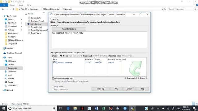 Commit a file and Update repository смотреть онлайн