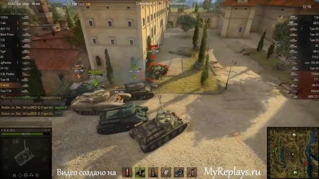 WOT: Монастырь - Т-34-85 - 4 фрага смотреть онлайн