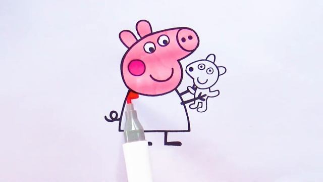 Как Раскрасить Изображение Свинка Пеппа из Мультика | Peppa Pig coloring page смотреть онлайн