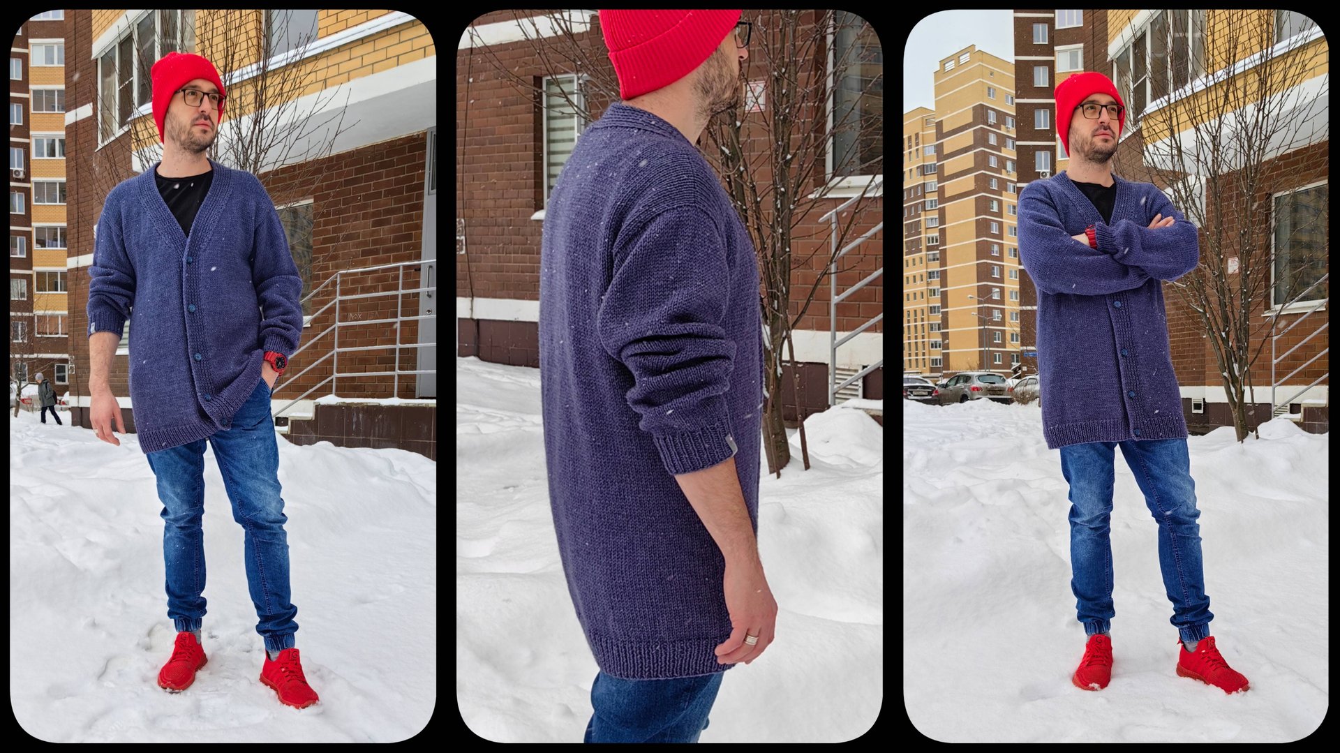 Мужской кардиган спицами!Сделайте подарок вашим дорогим мужчинам,свяжите стильный,уютный кардиган! смотреть онлайн