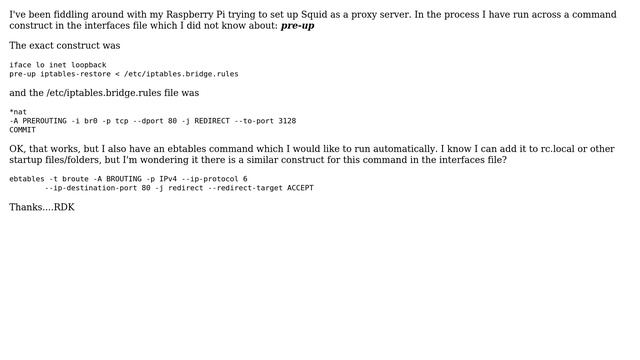 Pre-up in the network/interfaces file смотреть онлайн