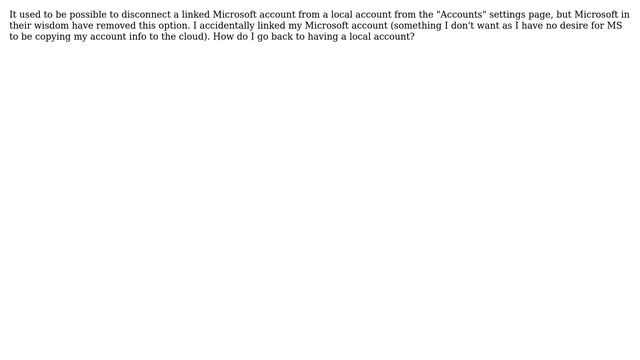 Unix & Linux: How to unlink a Microsoft account from a Windows account in Windows 1903? смотреть онлайн