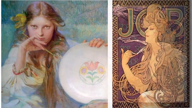 A presentation of Alphonse Mucha's paintings смотреть онлайн