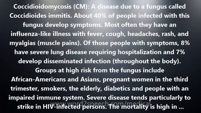 Coccidioidomycosis (CM) - Medical Meaning смотреть онлайн