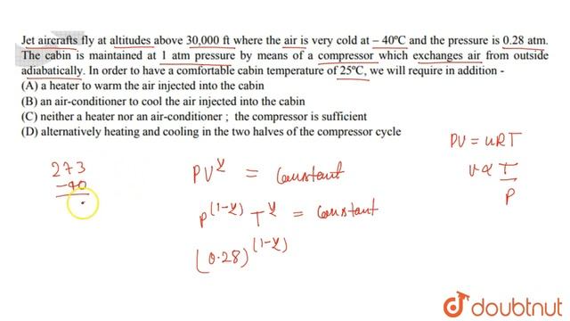 Jet aircrafts fly at altitudes above 30,000 ft where the air is very cold at `- 40^(@)C` and the смотреть онлайн