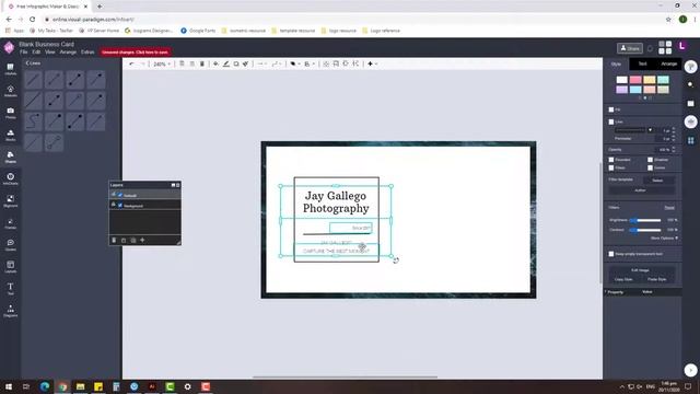 Design a Blue Ocean Background Photographer Business Card for Free using Visual Paradigm InfoART смотреть онлайн