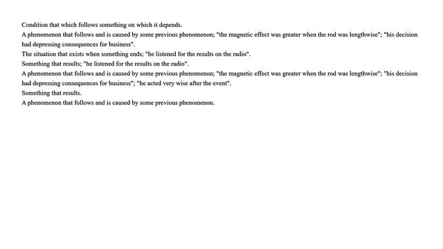 Definition of the word "Outcome"