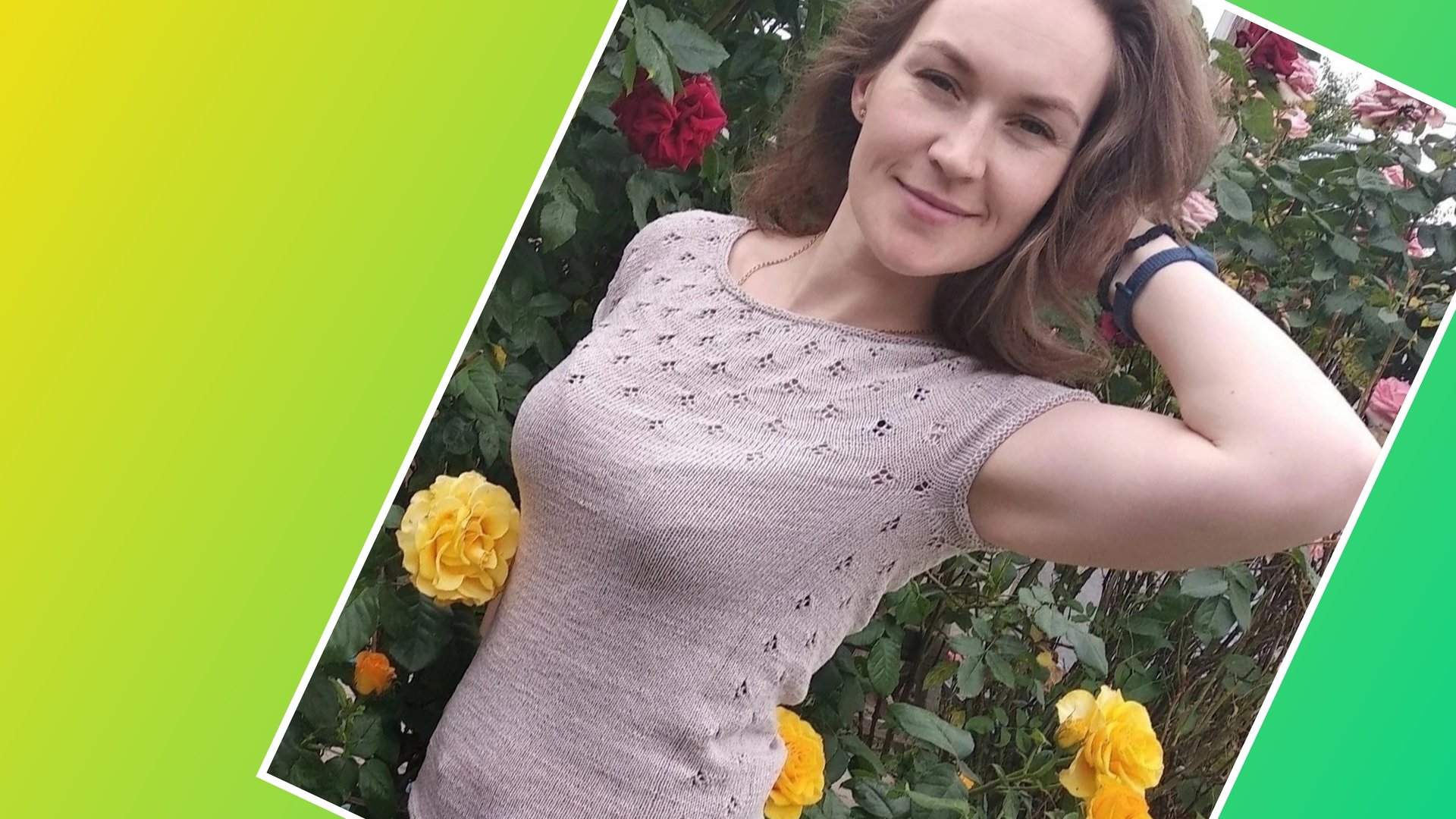 Летняя кофточка спицами на круглой кокетке👍🧶 смотреть онлайн