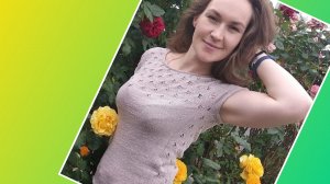 Летняя кофточка спицами на круглой кокетке👍🧶