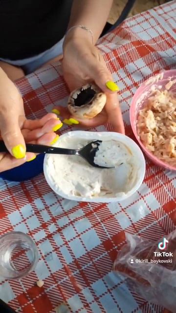 Шампиньоны с беконом